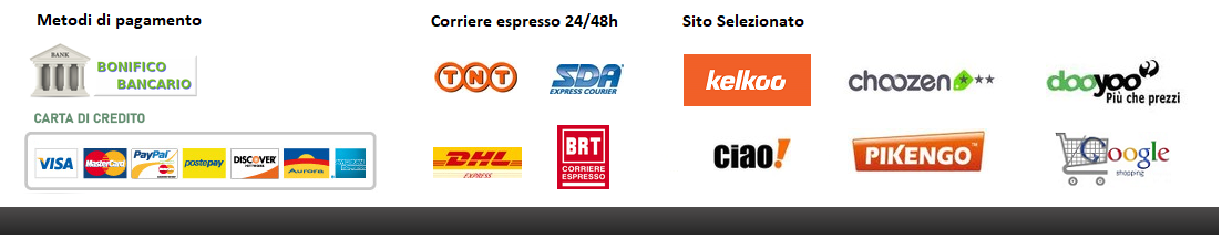 Metodi di pagamento         Corriere espresso 24h/48h            Sito selezionato