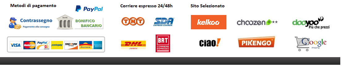 Metodi di pagamento         Corriere espresso 24h/48h            Sito selezionato